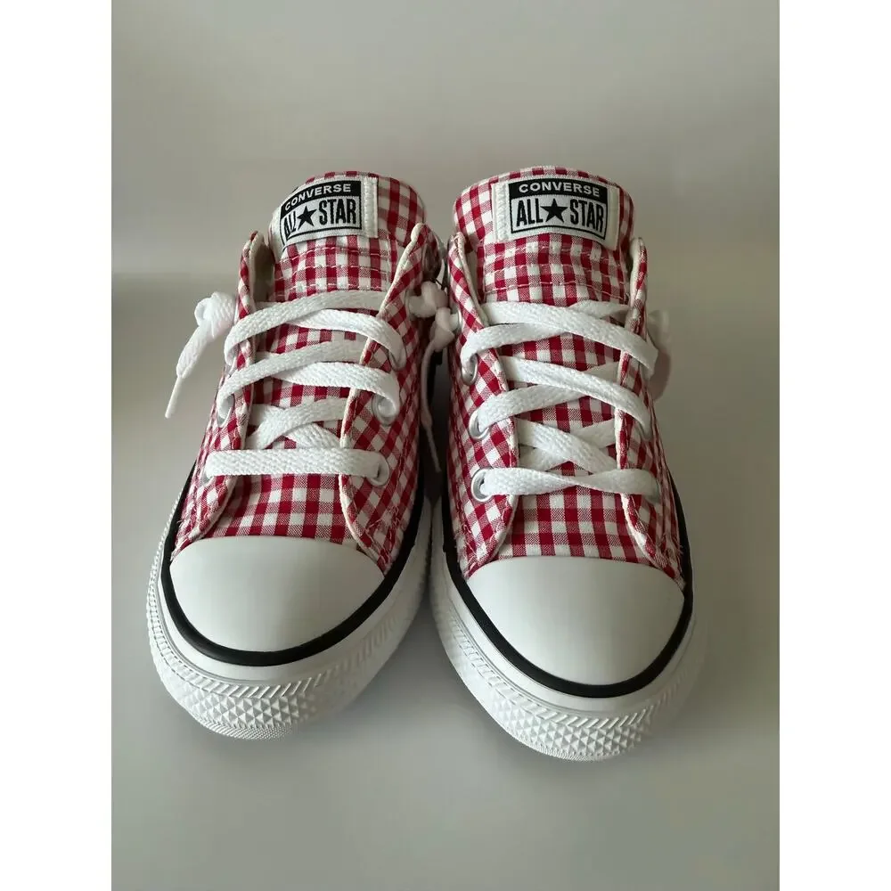 Converse Chuck Taylor All Star Street Slip Gingham Red White Youth Size 2 NIB
